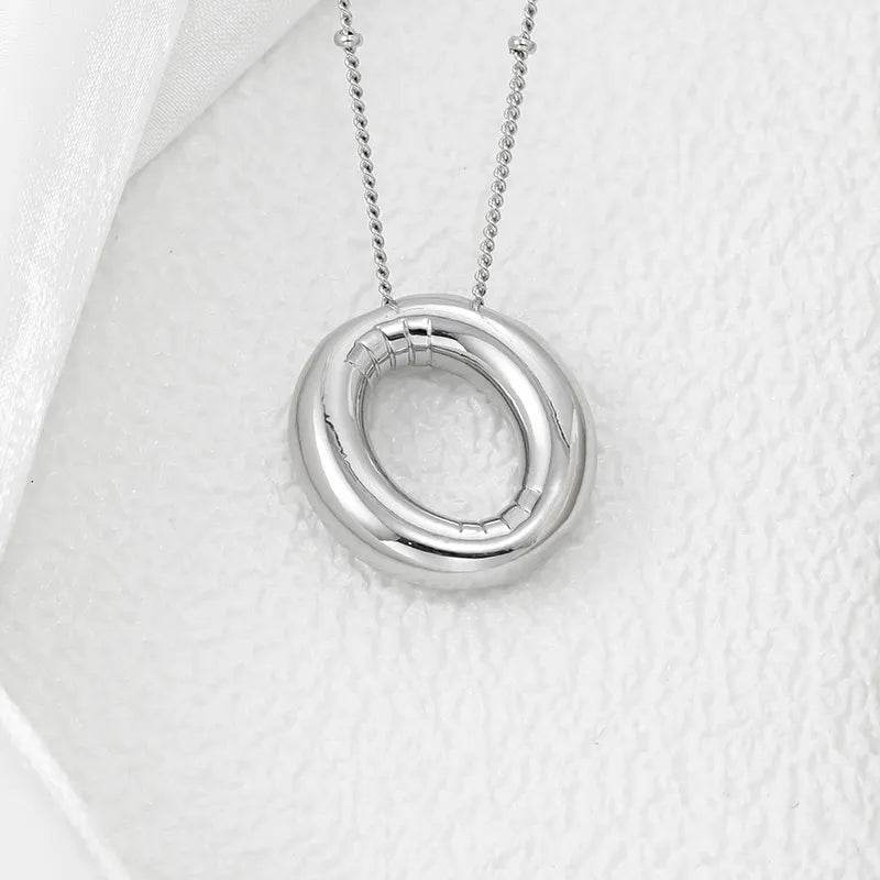 Elegant Copper Bubble Letter Pendant Necklace - Platinum-Plated, 17.7 in Chain Length - Store 42
