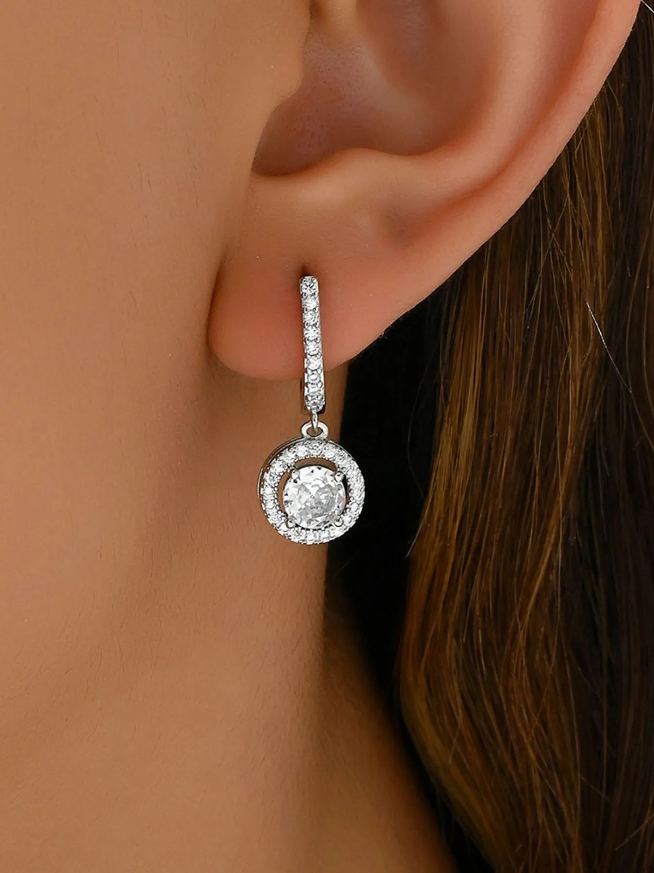 Elegant 18K Gold-Plated Stainless Steel Zircon Drop Earrings for Everyday Glam