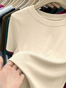 Slightly Stretchy 100% Polyester Crew Neck Short Sleeve T-Shirt for Everyday Comfort - Store 42