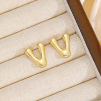 18K Gold-Plated Bubble Letter Stud Earrings - Unique, Dainty & Lightweight for Everyday Wear - Store 42