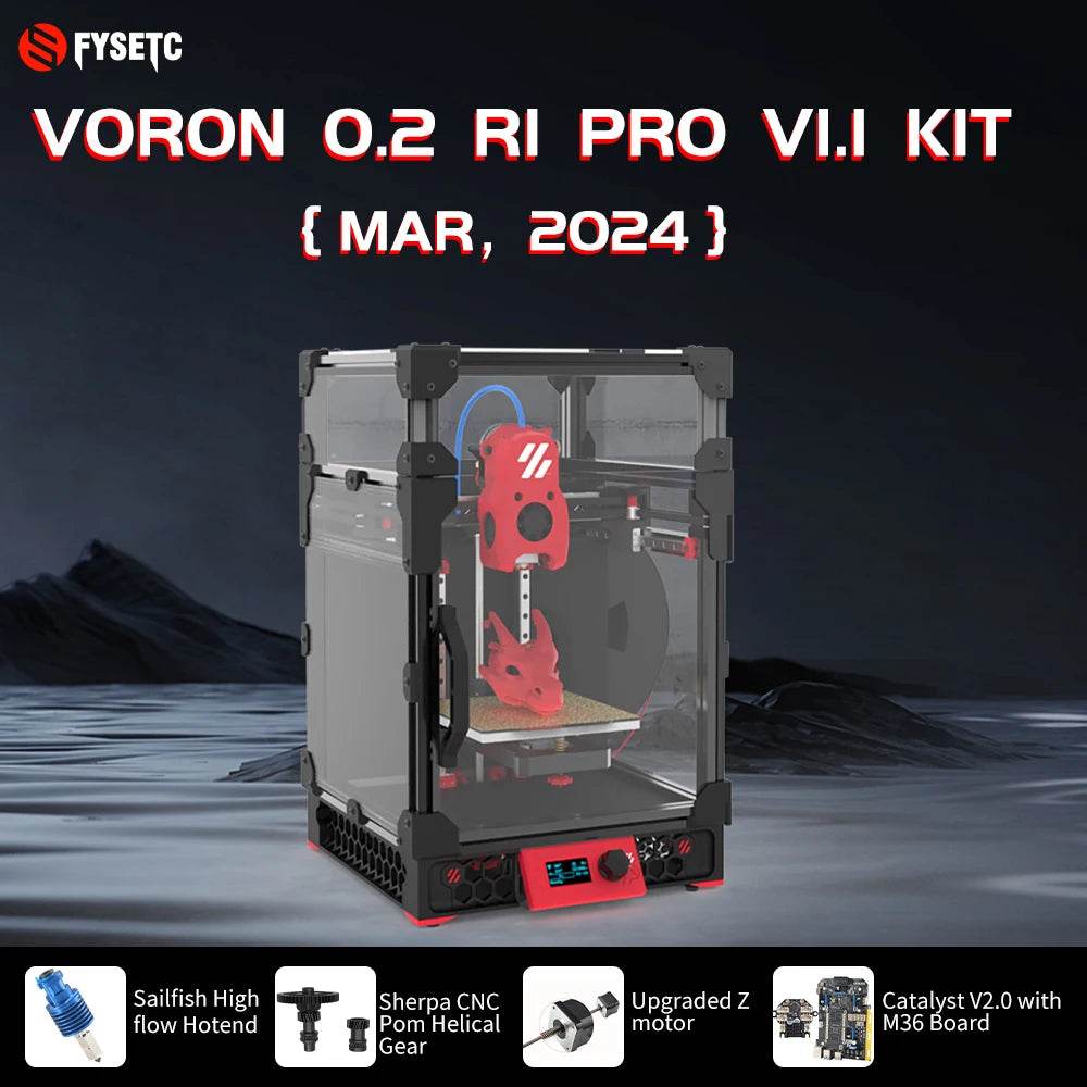 FYSETC Voron 0.2 R1 CoreXY 3D Printer Kit | M36 Motherboard & Catalyst V2.0 | Fast Precision Printing only kit United States