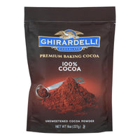 Ghirardelli 100% Unsweetened Baking Cocoa 8 Oz - Case of 6, Rich Flavor for Baking and Desserts