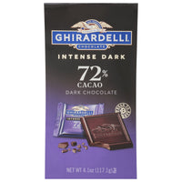 Ghirardelli 72% Dark Chocolate, 4.1 Oz Bags, Rich Cocoa – Case of 6 for Gourmet Indulgence