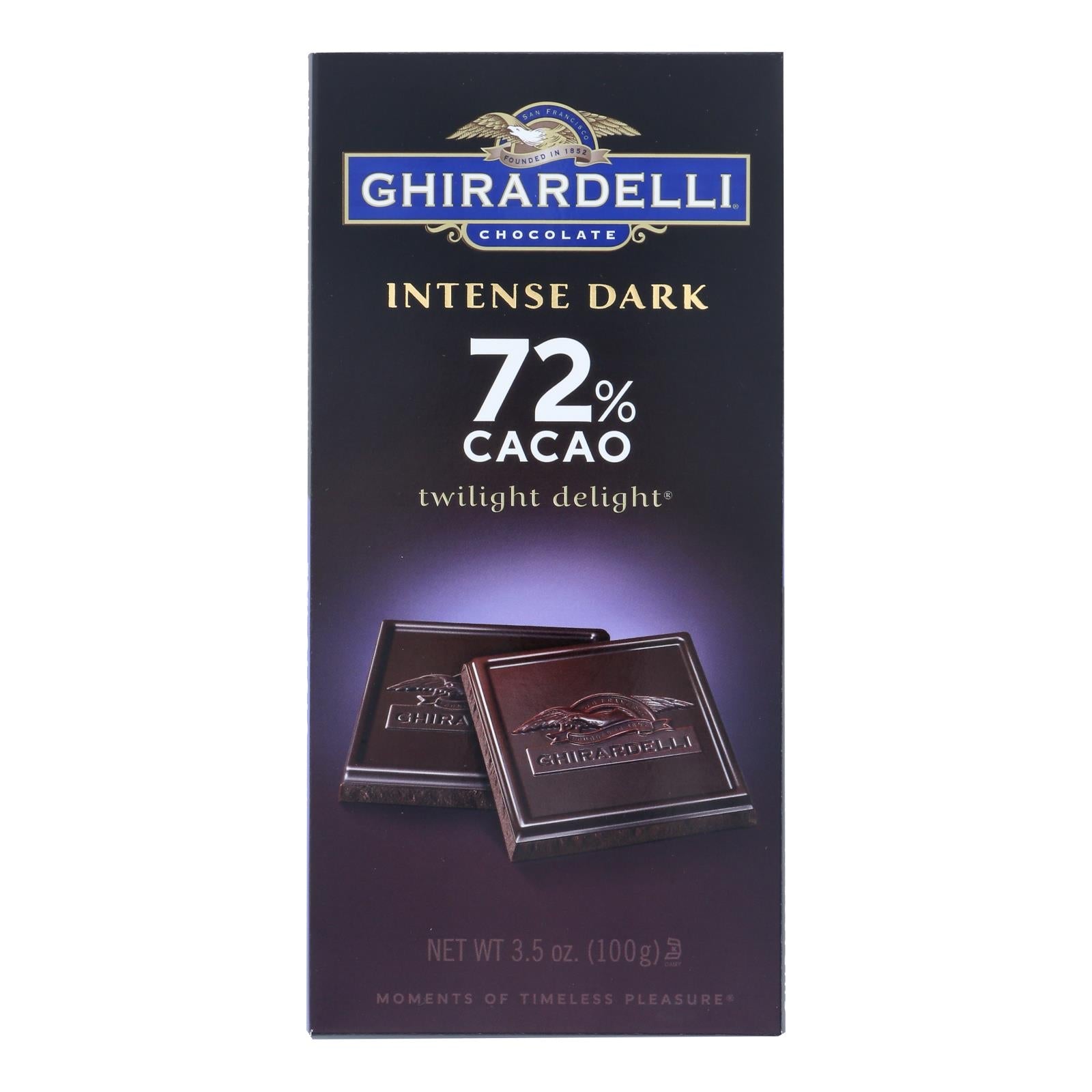 Ghirardelli Intense Dark Twilight Delight Chocolate Bars 72% Cacao, 12 Count, 3.5 oz Each
