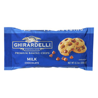 Ghirardelli Milk Chocolate Baking Chips, 11.5oz, Case of 12 - Rich & Creamy Melt-Your-Mouth Texture