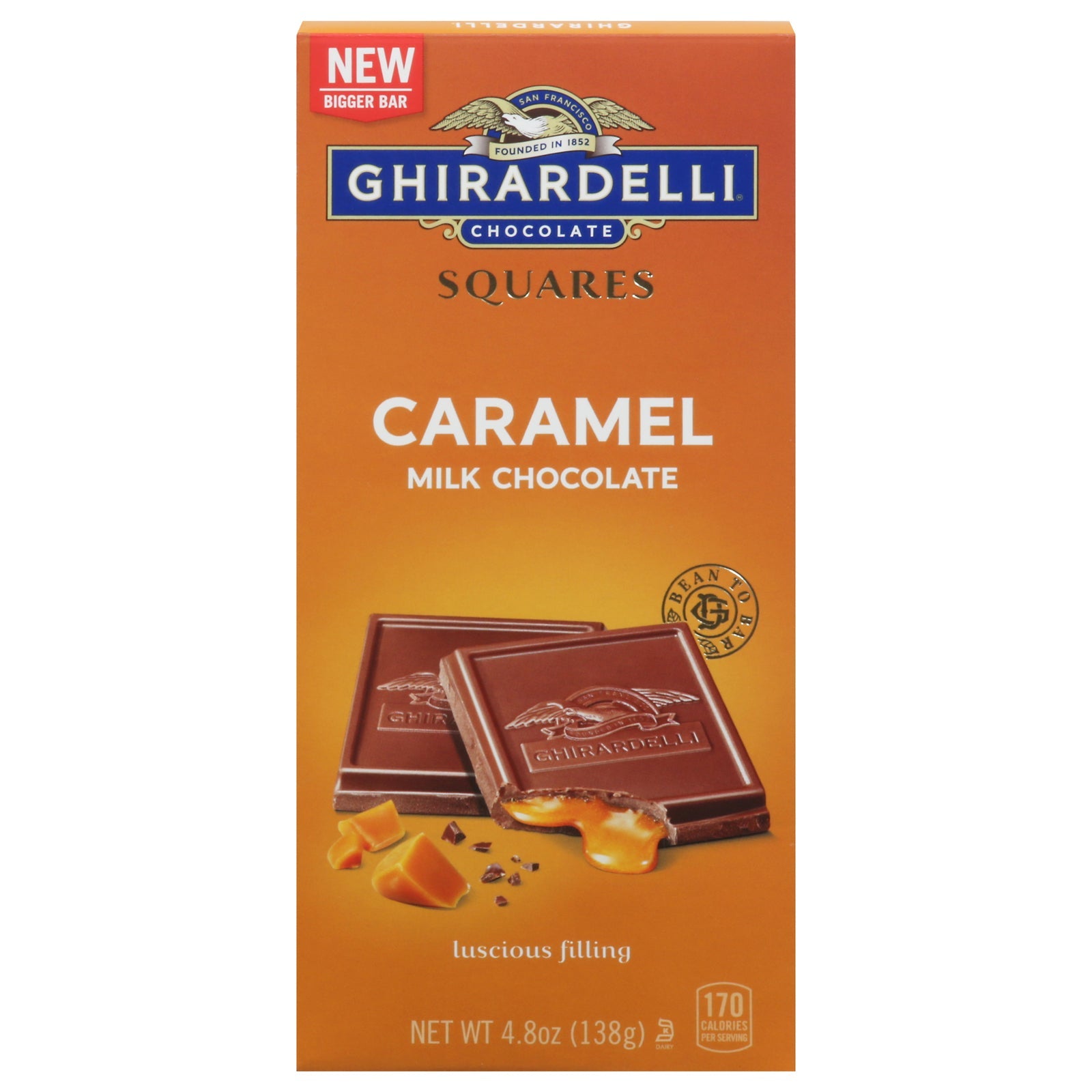 Ghirardelli Milk Chocolate Caramel Bar - 4.8 Oz, Case of 10, Premium Quality Treat