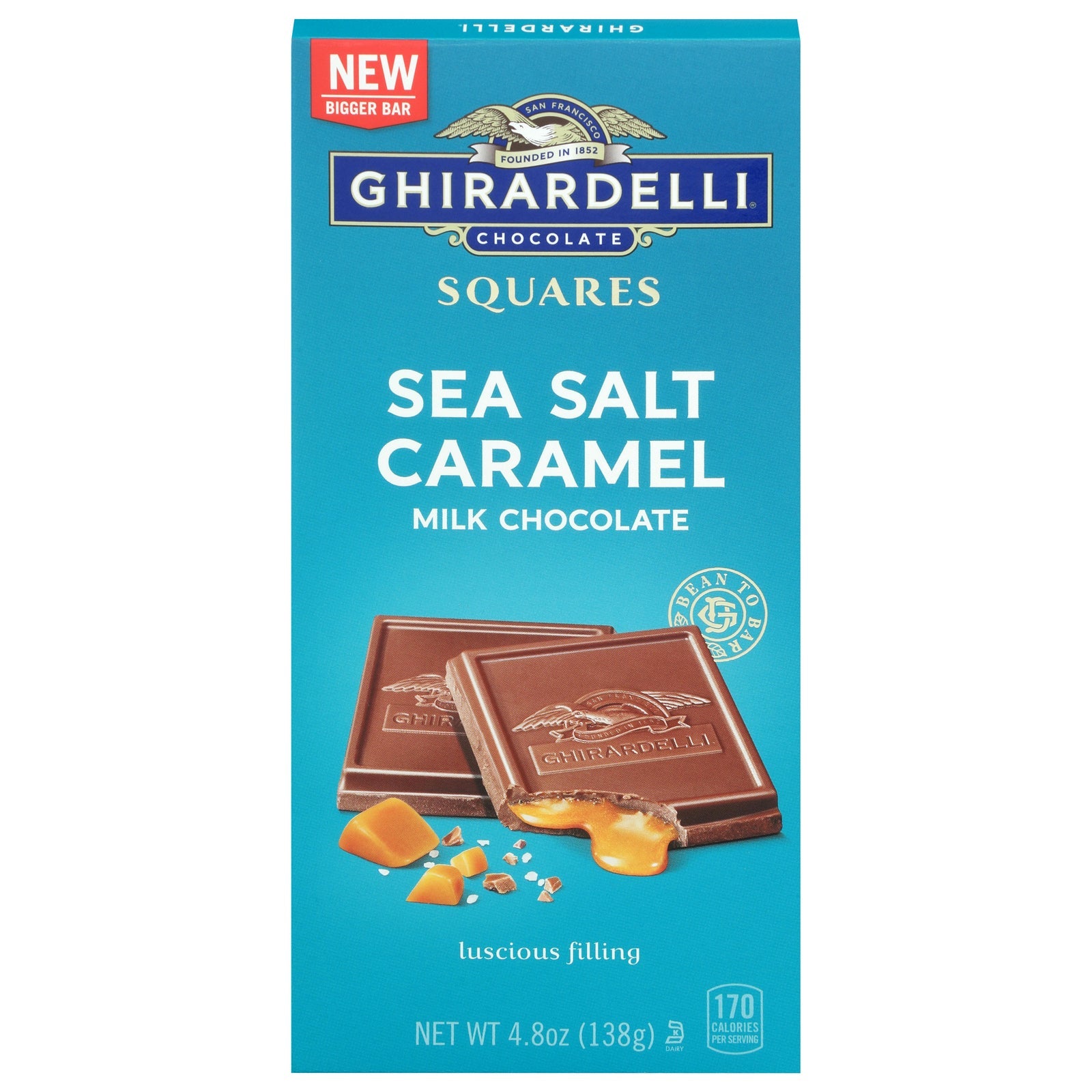 Ghirardelli Milk Chocolate Sea Salt Caramel Bar, 4.8 Oz, Case of 10 – Premium Bean-to-Bar Indulgence