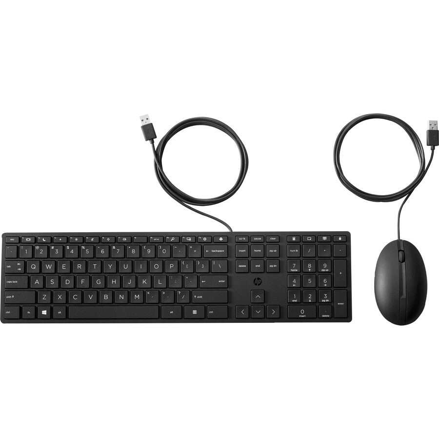 HP 320MK Wired Keyboard And Mouse Set | Quiet Keys | Ergonomic Design | USB Connectivity | Eco-Friendly