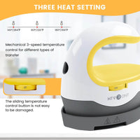 HTVRONT 2nd Gen Portable Mini Heat Press Machine for Easy DIY Heat Transfers on Clothing & Accessories
