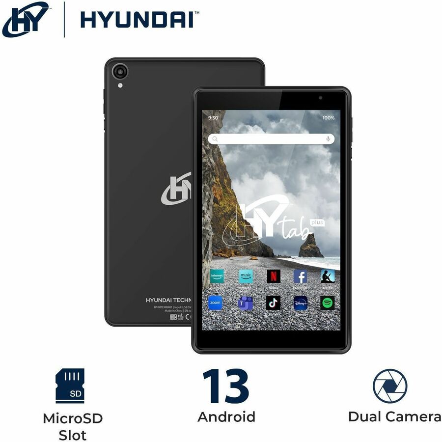 Hyundai HyTab Plus 8WB3 | 8" HD IPS Display | Octa - Core Processor | 4GB RAM | 64GB Storage | Black - Store 42