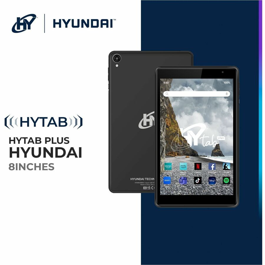 Hyundai HyTab Plus 8WB3 | 8" HD IPS Display | Octa-Core Processor | 4GB RAM | 64GB Storage | Black