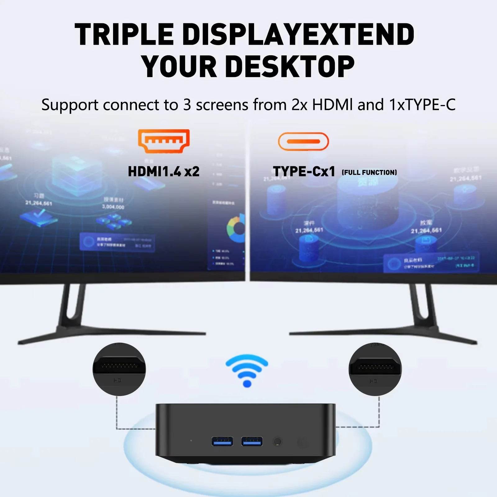 Intel Core i9-8950HK Mini PC with 16GB RAM, 1TB Storage, Win11 & WiFi 6 - Compact Powerhouse