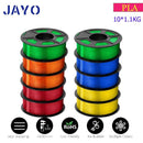 JAYO 1.75mm Transparent PETG PLA Filament - 10 Rolls of Clear Multicolor for Vibrant 3D Printing PLA-10TPMIX United States