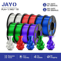 JAYO 1.75mm Transparent PETG PLA Filament - 10 Rolls of Clear Multicolor for Vibrant 3D Printing PLA PLUS 10TPMIX01 United States