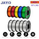 JAYO 1.75mm Transparent PETG PLA Filament - 10 Rolls of Clear Multicolor for Vibrant 3D Printing PETG-5TP 5TPMIX United States