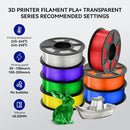 JAYO 1.75mm Transparent PETG PLA Filament - 10 Rolls of Clear Multicolor for Vibrant 3D Printing