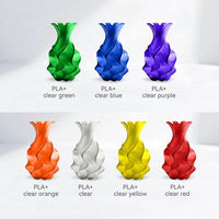 JAYO 1.75mm Transparent PETG PLA Filament - 10 Rolls of Clear Multicolor for Vibrant 3D Printing