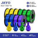JAYO 1.75mm Transparent PETG PLA Filament - 10 Rolls of Clear Multicolor for Vibrant 3D Printing PLA PLUS 10TPMIX03 United States