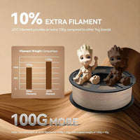 JAYO Wood PLA 3D Filament 1.75mm 1.1kg - 6 Roll Set with Authentic Wood Texture & Finish