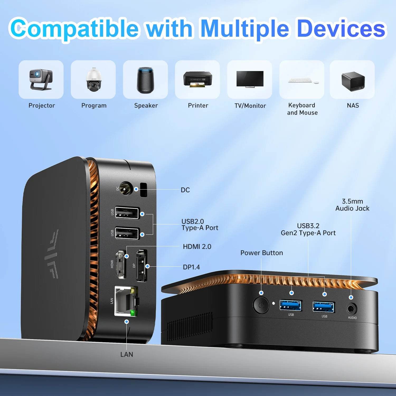 KAMRUI Essenx E1 Mini PC 12Th Gen N97 CPU, 16GB RAM, 512GB SSD, 4K Windows 11 Pro