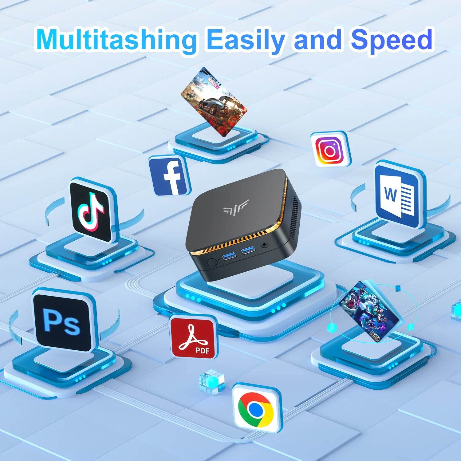 KAMRUI Essenx E1 Mini PC 12Th Gen N97 CPU, 16GB RAM, 512GB SSD, 4K Windows 11 Pro