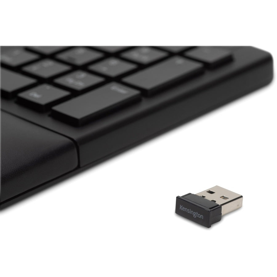 Kensington Pro Fit Ergo Wireless Keyboard - Ergonomic Design, Dual 2.4GHz & Bluetooth, Spill-Proof