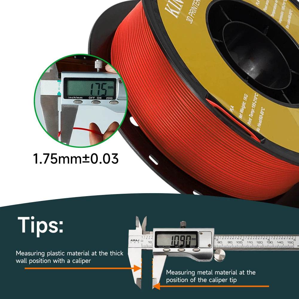 Kingroon 1.75mm PETG PLA Filament Bundle, 10 Rolls (22LBS), Eco-Friendly Multi-Color Filament
