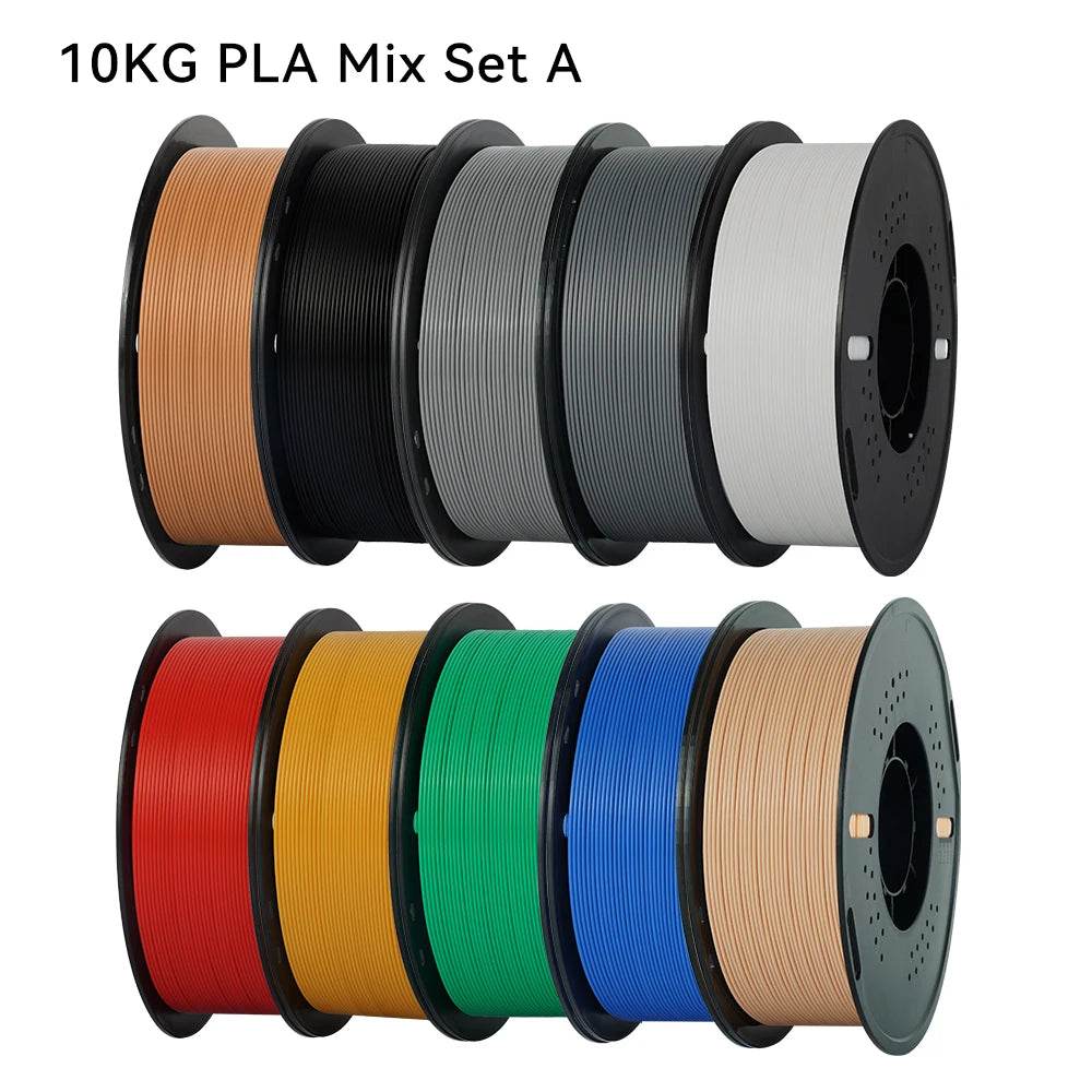 Kingroon 22Lbs Pro Quality PETG & PLA Filament - 10 Rolls Mixed Colors, Eco-Friendly 1.75mm 10 KG PLA Mixed United States