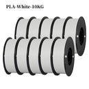 Kingroon 22Lbs Pro Quality PETG & PLA Filament - 10 Rolls Mixed Colors, Eco-Friendly 1.75mm 10KG PLA White United States