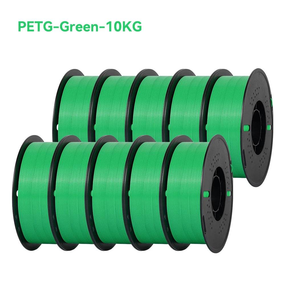 Kingroon 22Lbs Pro Quality PETG & PLA Filament - 10 Rolls Mixed Colors, Eco-Friendly 1.75mm 10 KG PETG Green United States