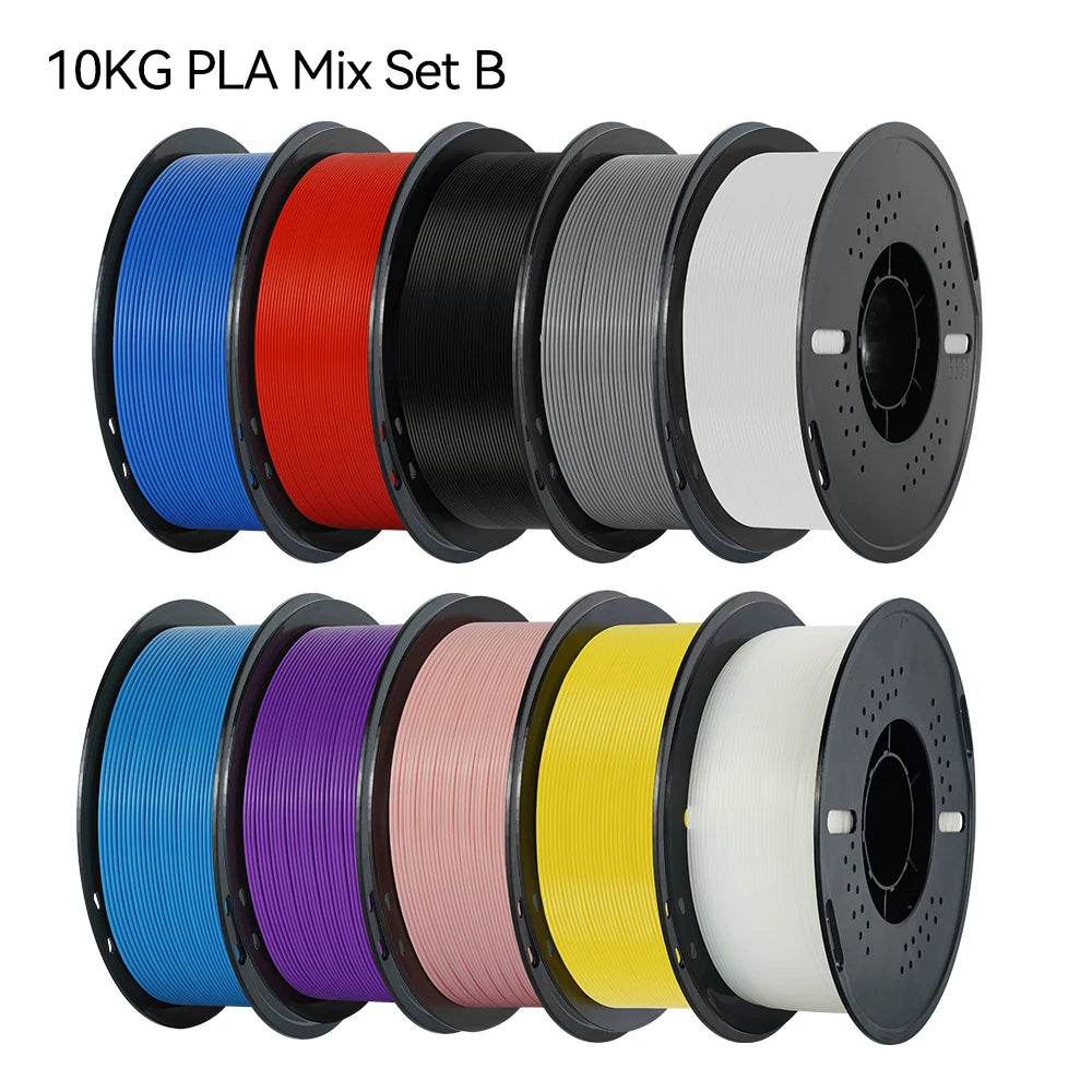 Kingroon 22Lbs Pro Quality PETG & PLA Filament - 10 Rolls Mixed Colors, Eco-Friendly 1.75mm 10KG PLA Mixed B United States