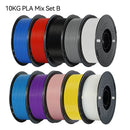 Kingroon 22Lbs Pro Quality PETG & PLA Filament - 10 Rolls Mixed Colors, Eco-Friendly 1.75mm 10KG PLA Mixed B United States