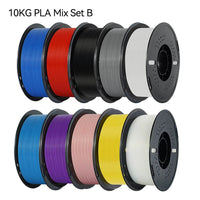 Kingroon 22Lbs Pro Quality PETG & PLA Filament - 10 Rolls Mixed Colors, Eco-Friendly 1.75mm 10KG PLA Mixed B United States