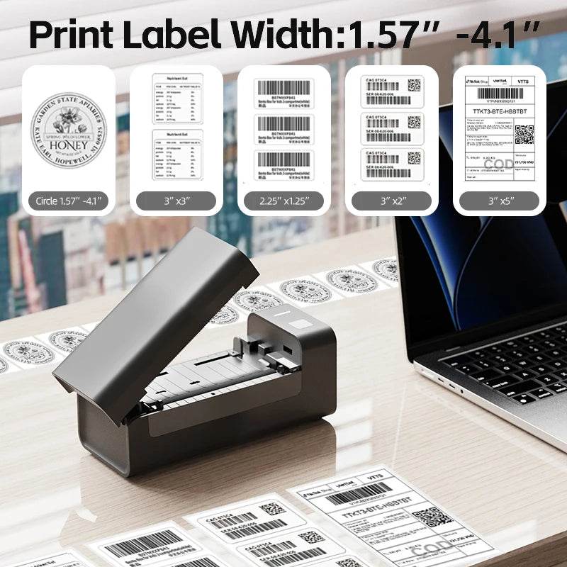 Knaon Bluetooth Thermal Printer 4x6 Inch - Portable Wireless Shipping Label Maker - Store 42