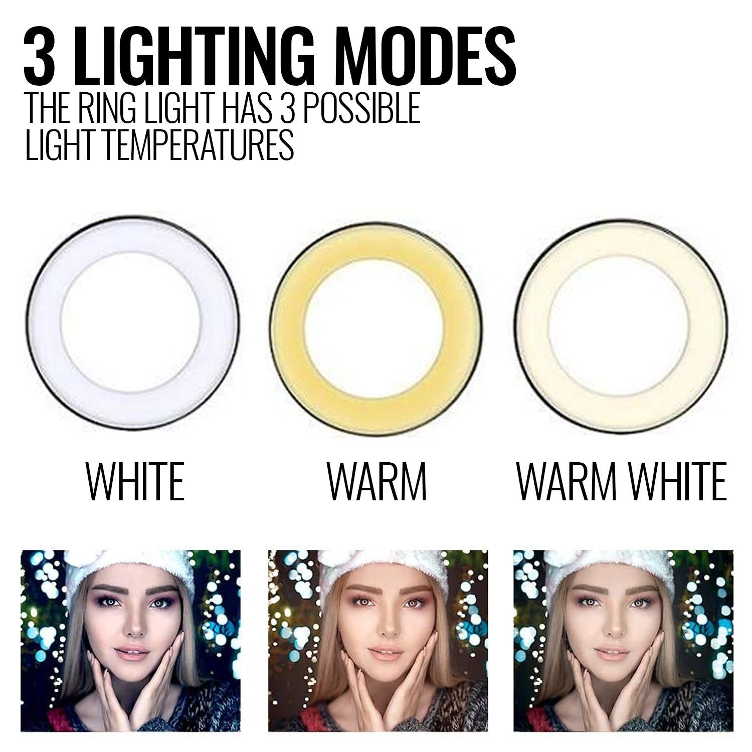 LED Ring Light With 10 Brightness Levels & 3 Lighting Modes – Perfect For Makeup & Photography
