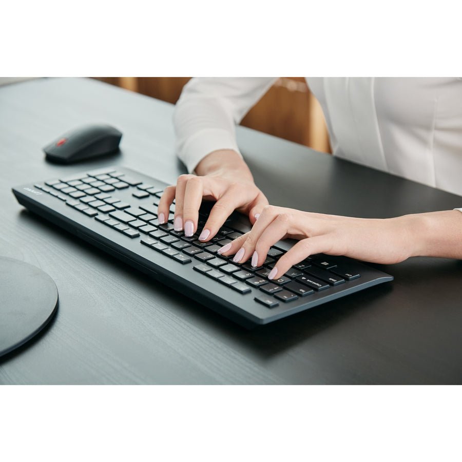 Lenovo Professional Wireless Keyboard and Mouse Combo | Black | Slim Ergonomic Design | Quiet Keys - Store 42