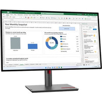 Lenovo ThinkVision P27h-30 27" WQHD IPS Monitor with USB-C, 350 Nit Brightness, KVM Switch