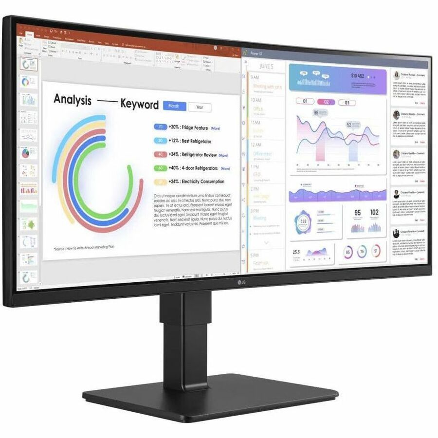 LG 34" UltraWide QHD Monitor 34BQ77QEB | IPS, HDR10, USB Type - C, Ergonomic Design - Store 42