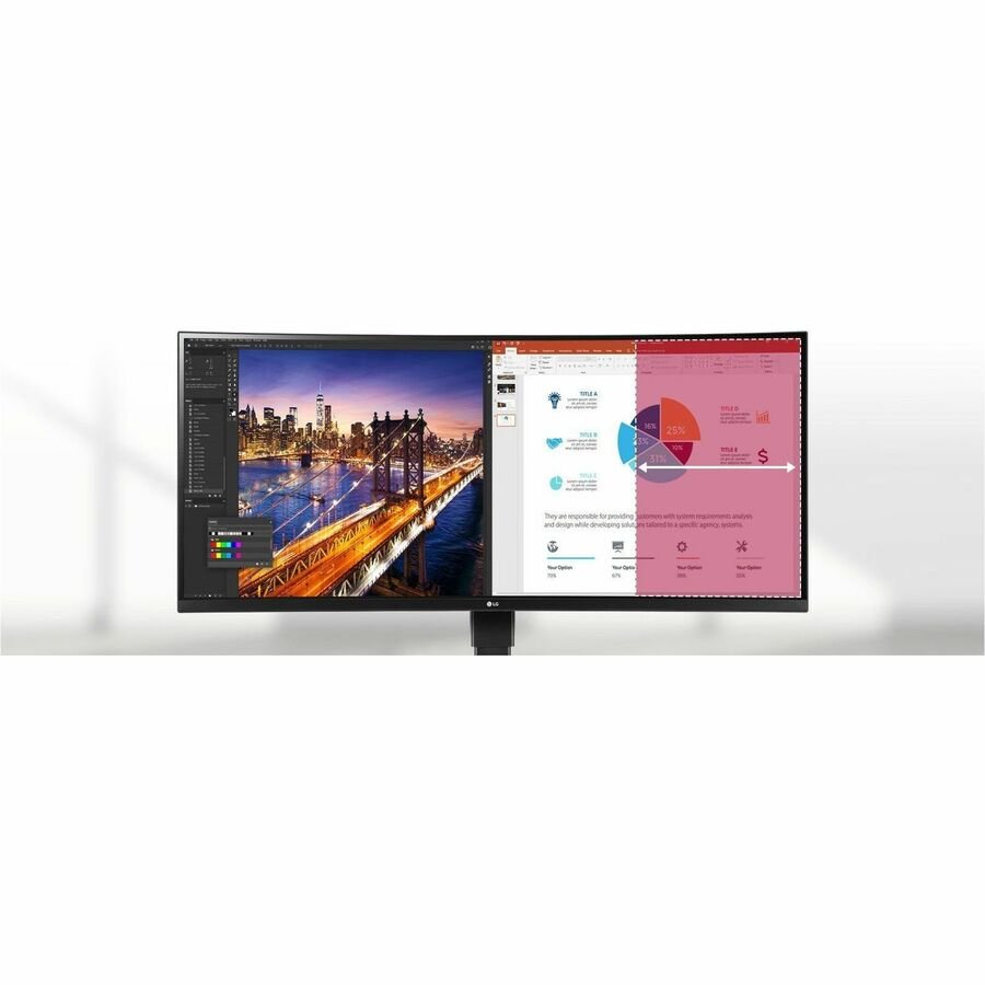 LG 34" UltraWide QHD Monitor 34BQ77QEB | IPS, HDR10, USB Type - C, Ergonomic Design - Store 42