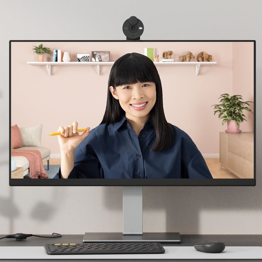 Logitech Brio 300 Webcam - 2MP 1080P 30FPS with Auto Light Correction & Noise-Reducing Mic, USB-C