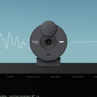 Logitech Brio 300 Webcam - 2MP 1080P 30FPS with Auto Light Correction & Noise-Reducing Mic, USB-C