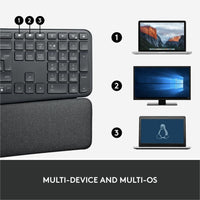 Logitech Ergo K860 Wireless Ergonomic Split Keyboard with Adjustable Palm Lift & Secure Connection - Store 42