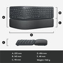 Logitech Ergo K860 Wireless Ergonomic Split Keyboard with Adjustable Palm Lift & Secure Connection - Store 42
