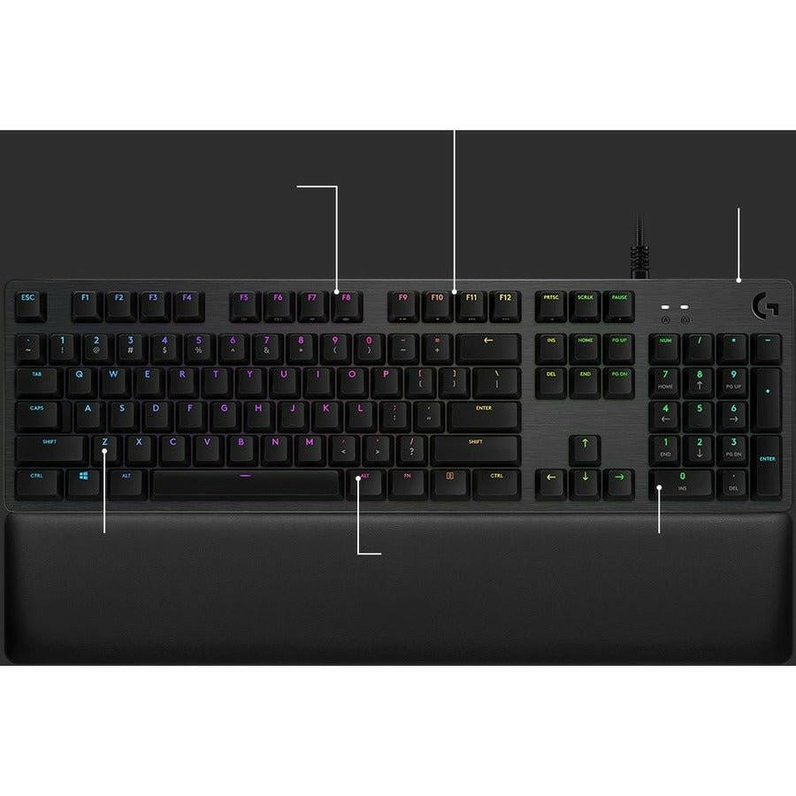 Logitech G513 RGB Mechanical Gaming Keyboard with GX Brown Switches and Memory Foam Palmrest