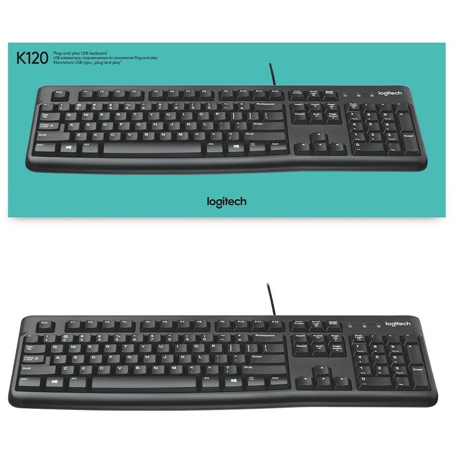 Logitech K120 Wired Keyboard - Slim Design, Whisper - Quiet Keys, Spill - Resistant, Full - Size Layout - Store 42