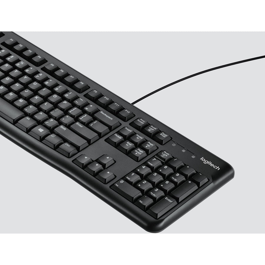 Logitech K120 Wired Keyboard - Slim Design, Whisper-Quiet Keys, Spill-Resistant, Full-Size Layout