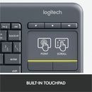 Logitech K400 Plus Wireless Keyboard with Touchpad - 33ft Range, Spill - Resistant, Multi - Device Compatibility - Store 42