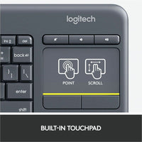 Logitech K400 Plus Wireless Keyboard with Touchpad - 33ft Range, Spill - Resistant, Multi - Device Compatibility - Store 42