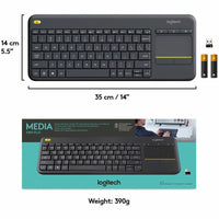 Logitech K400 Plus Wireless Keyboard with Touchpad - 33ft Range, Spill - Resistant, Multi - Device Compatibility - Store 42
