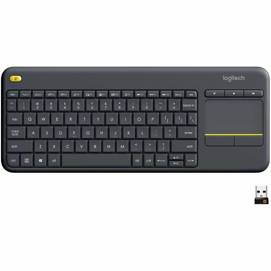 Logitech K400 Plus Wireless Keyboard with Touchpad - 33ft Range, Spill-Resistant, Multi-Device Compatibility